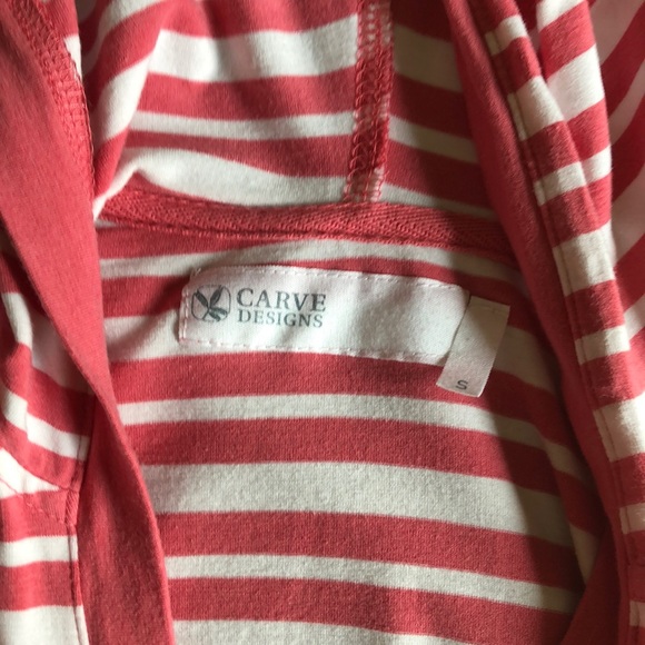 Light weight hoddie. Pink and white stripes - Picture 2 of 2